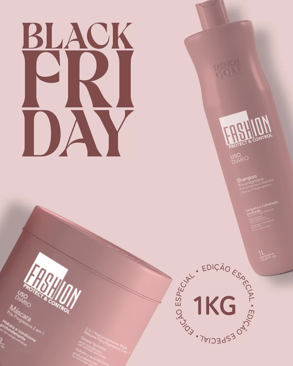 Kit Manutenção Pós-Progressiva 1l/1Kg - Fashion Gold - Black Friday - Loja Fashion  Gold